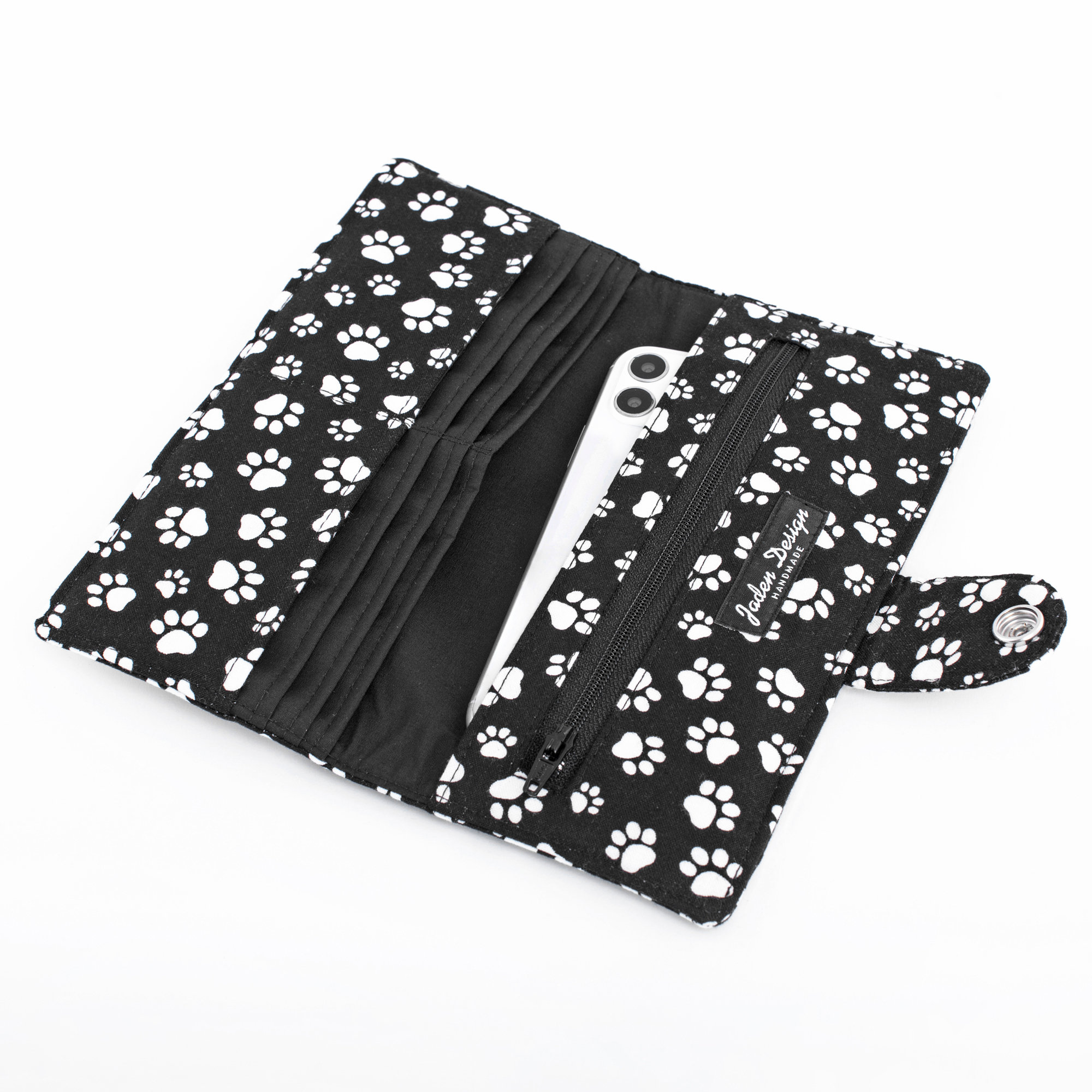 Cat Paw Print Wallet Dog Fabric Long Wallet Handmade Iphone - Etsy