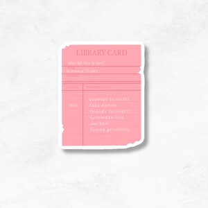 Sticker pour carte de bibliothèque, Sticker Book Tropes, Sticker livresques, cadeau pour les amoureux des livres, produits dérivés livresques, Sticker Kindle, liseuse de romance