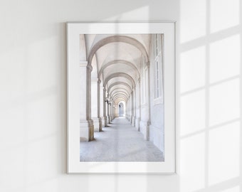 Arch print, Beige boho wall art, neutral pastel print, digital download