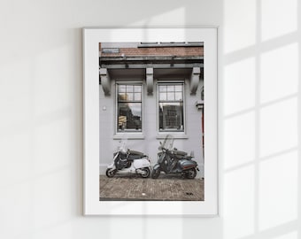 Vintage Vespa Scooter Print, Italian Car Art (Digital Download)