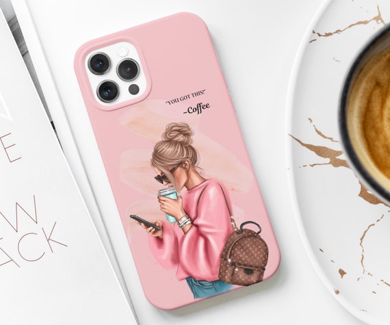  for Apple iPhone Xs/X Coffee Lover Valentine's Hearts Pink  Drink Latte Phone Case Cover : Cell Phones & Accessories