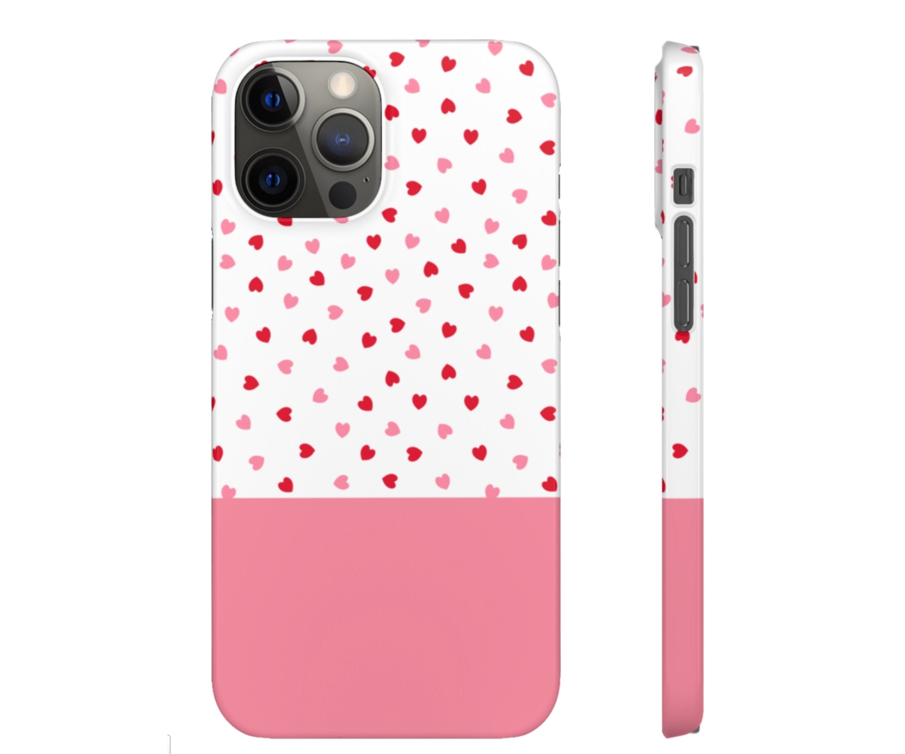 Aesthetic Phone Case Pink Hearts Iphone 12 Mini Pro Max Etsy