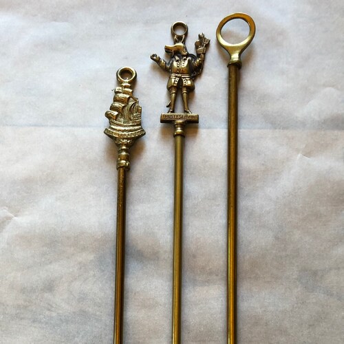 Antique English Brass shops Fire Toasting Fork - Set of 3