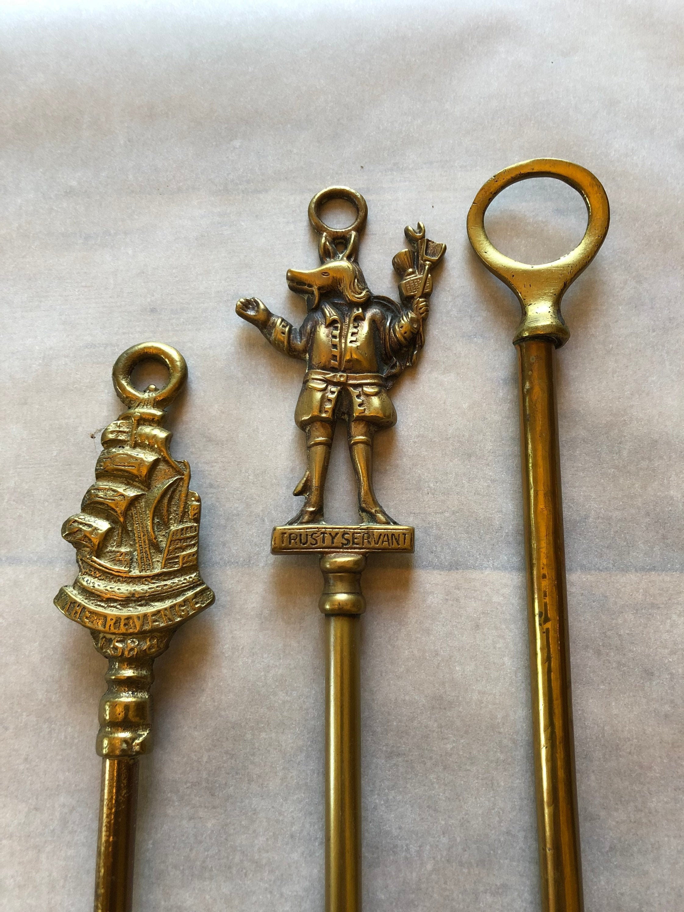 Antique English Brass Fire Toasting Fork Set of 3 Etsy