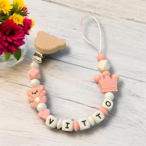 Personalized Pacifier Chain | Colorful Silicone Beads | Safe Pacifier Clip | Newborn Baby Shower Gift