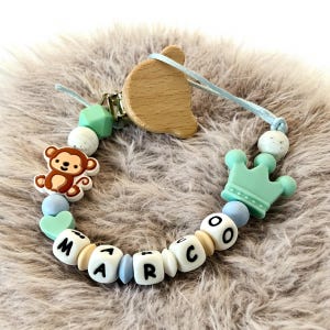 Personalized Pacifier Chain | Colorful Silicone Beads | Safe Pacifier Clip | Newborn Baby Shower Gift
