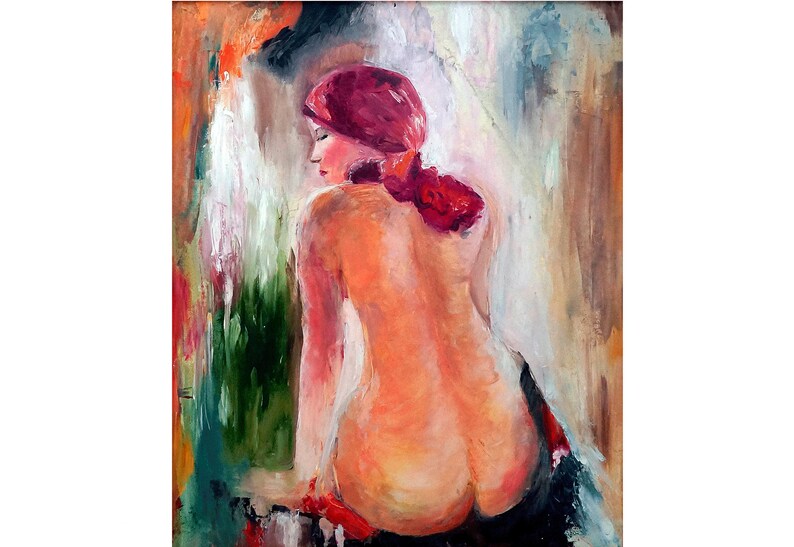 Female Body Painting Naked Art Original Art Woman Painting Erotic Art Nude Figure Art 20 By 24 By Katy Ivoylova