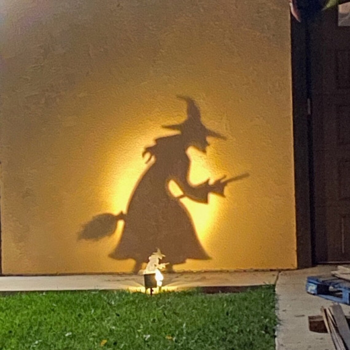 Metal Halloween Witch Yard Decor With Stakes Steel Garden Etsy