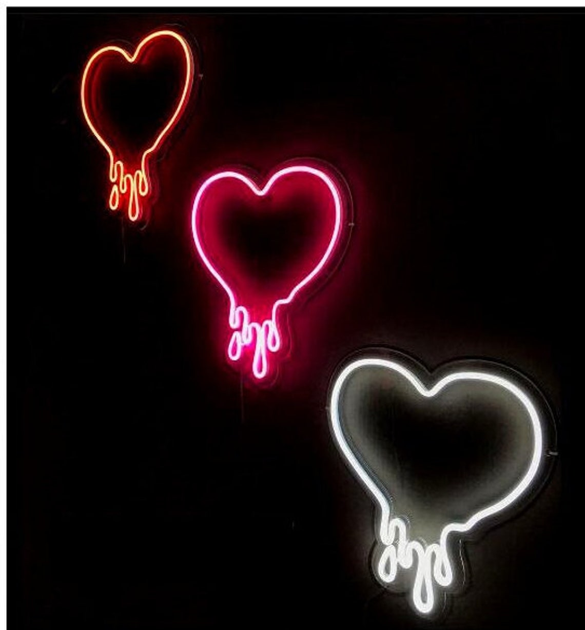 MELTING HEART DRIPPING Heart Neon Sign Light Office Living - Etsy