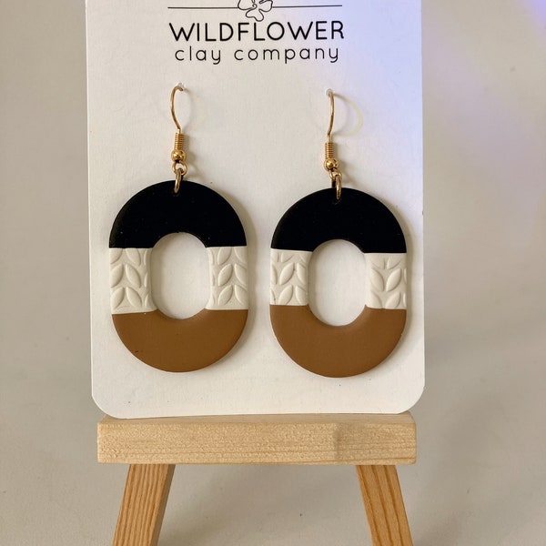 color block clay earrings