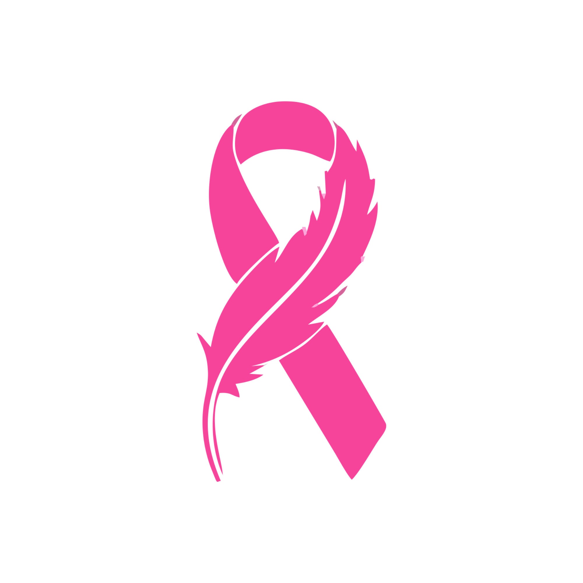 Feather Pink Ribbon Svg Digital Download Clip Art Svg - Etsy Canada