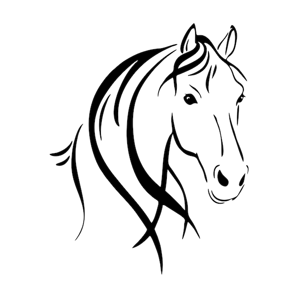 Tête de cheval svg / tête de cheval png / fichier cricut tête de cheval