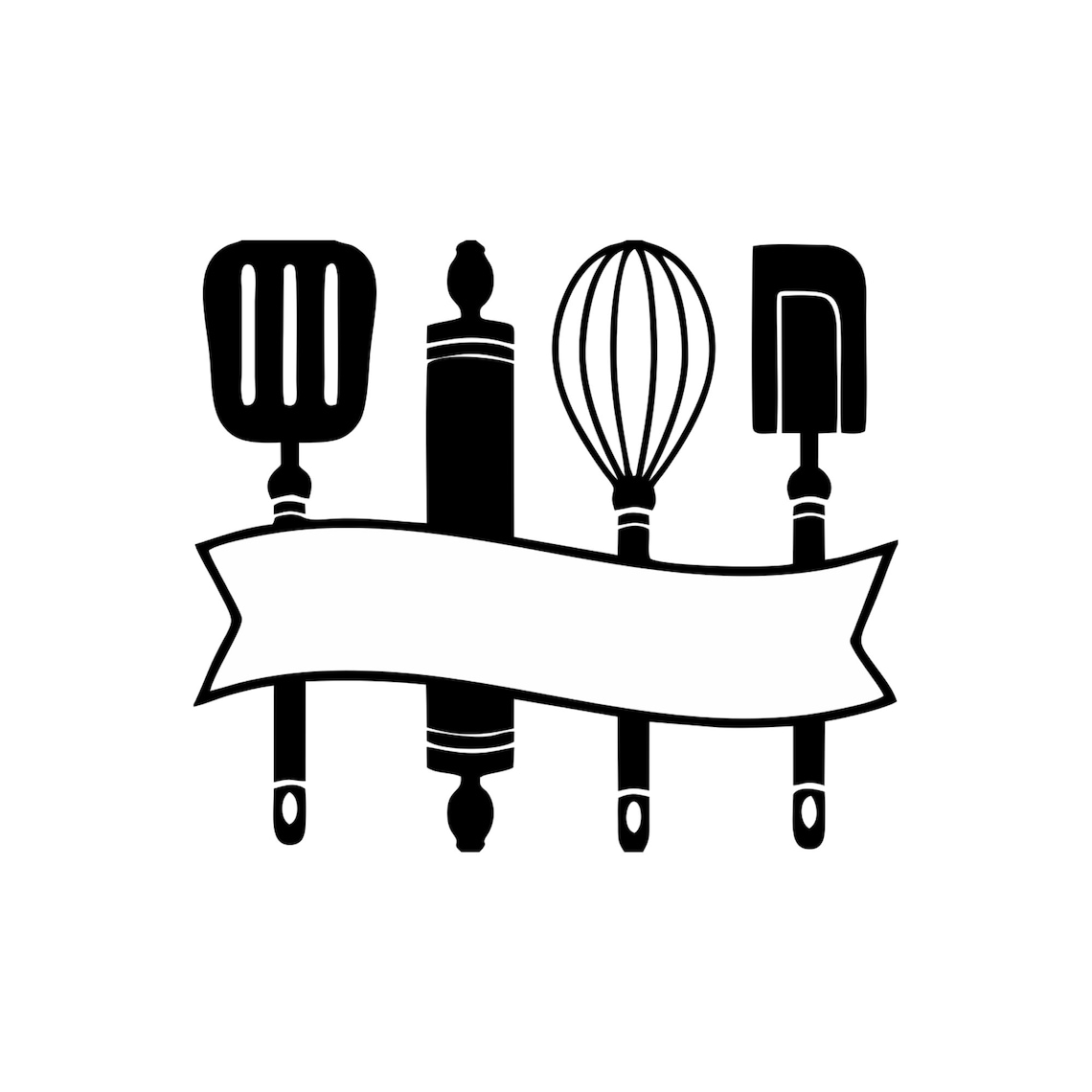 Kitchen Banner Svg Kitchen Utensils Svg Kitchen Printables Etsy