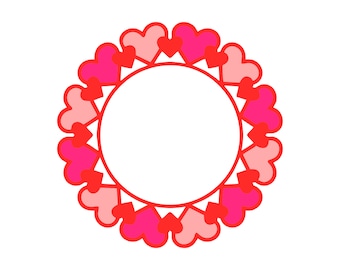 Fotograma de monograma de corazón svg, descarga digital, cricut svg, clipart de corazón svg, marcos de corazón svg, corazón png