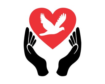 Dove svg, heart svg, téléchargement numérique, téléchargement instantané, png, svg, love svg, mariage svg, famille svg