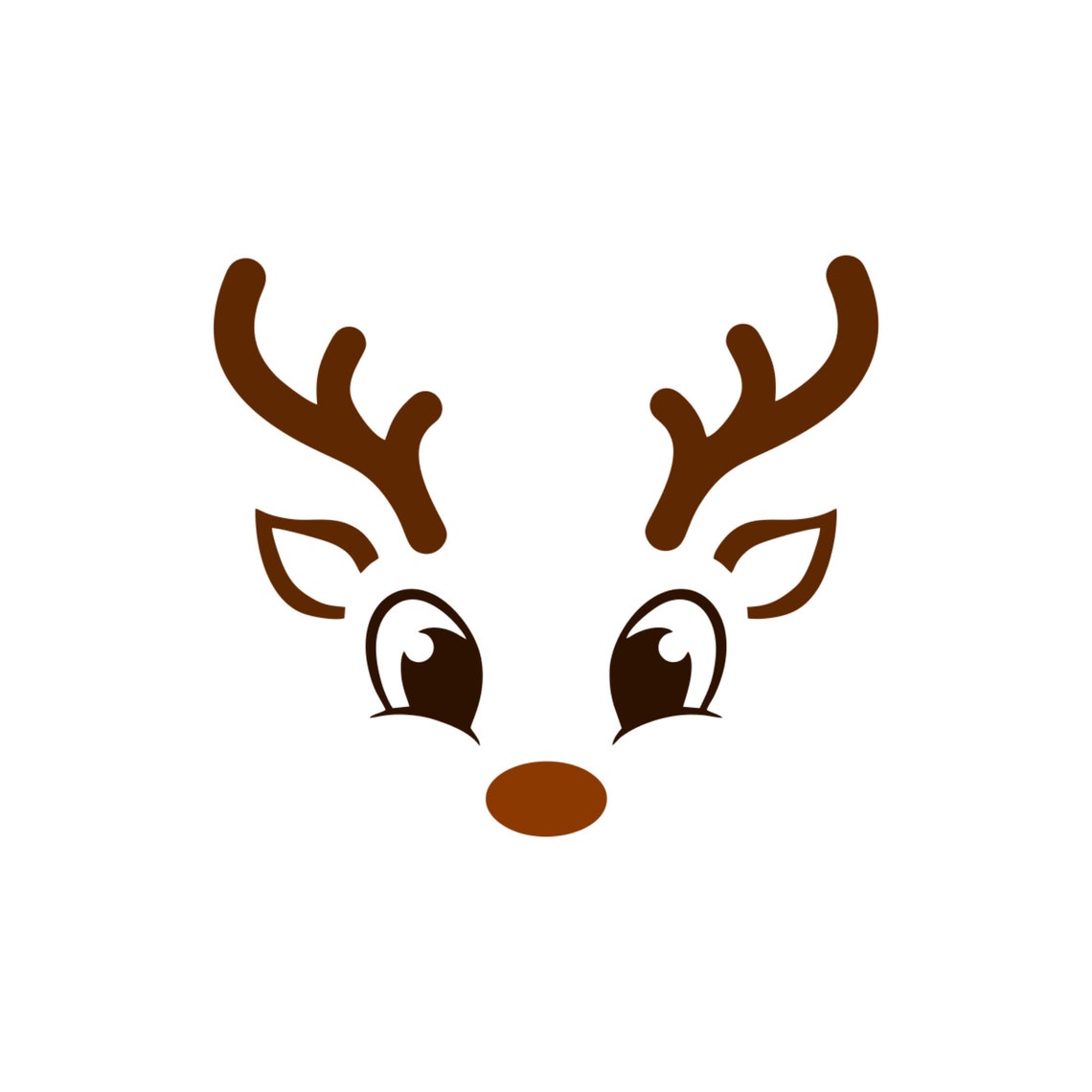 Rentier Gesicht SVG Weihnachten 2021 Hirsch Svg Rot Nosed | Etsy