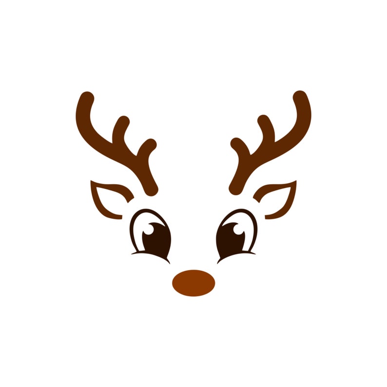 Visage de renne SVG Noël 2022 Cerf Svg Renne à nez rouge Etsy France