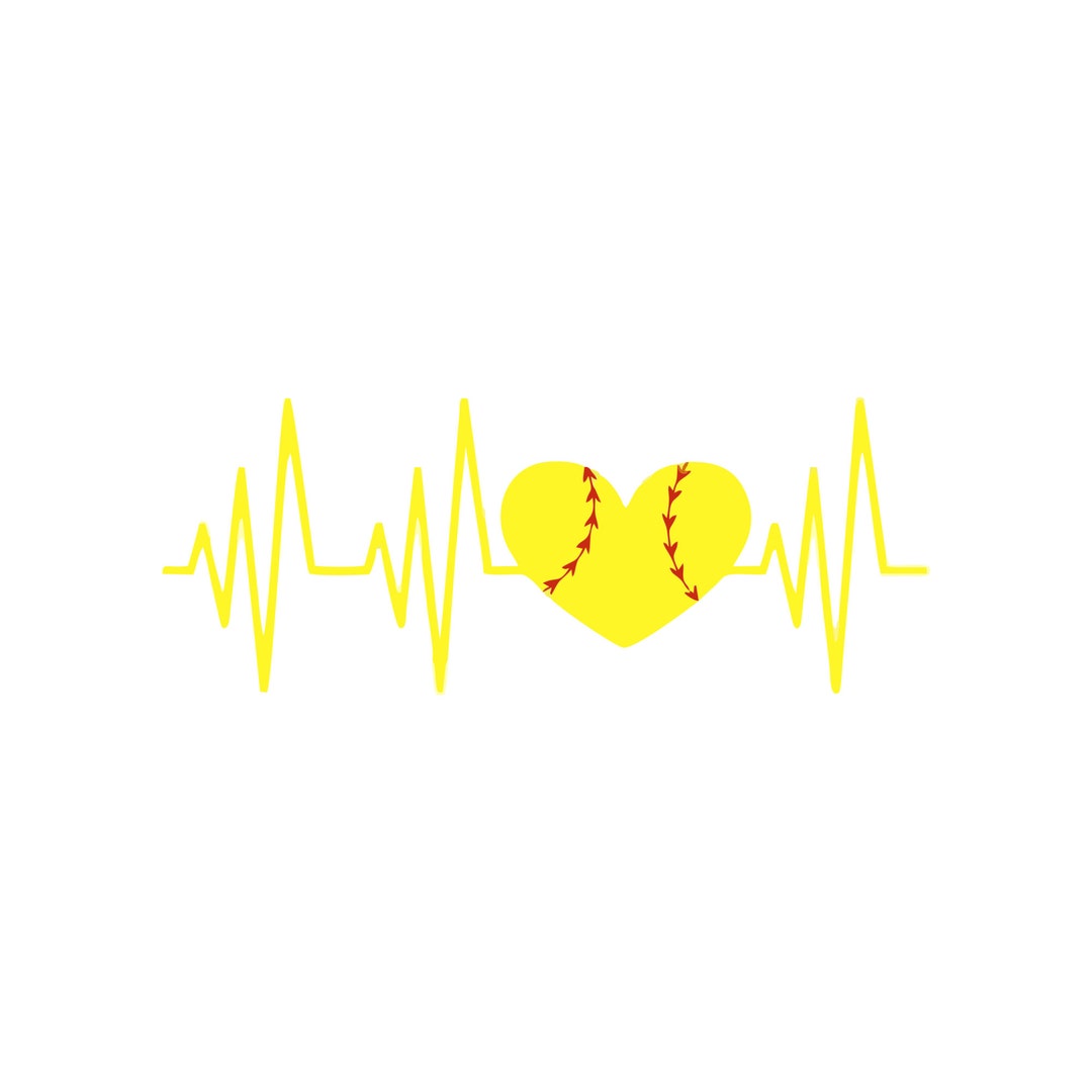 Softball Heartbeat Svg Softball Svg Summer Svg Sports Svg Etsy