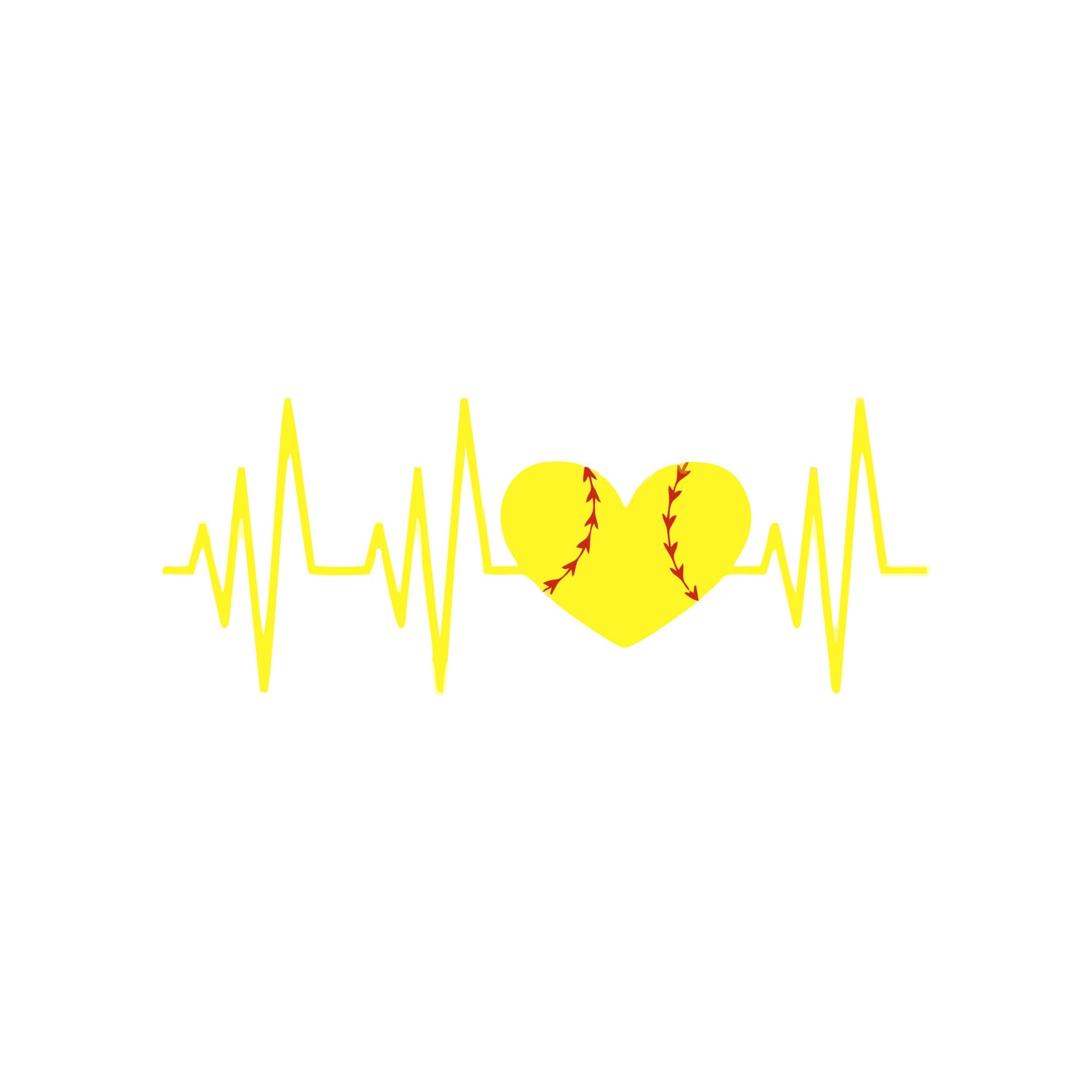 Softball Heartbeat Svg Softball Svg Summer Svg Sports Svg Etsy