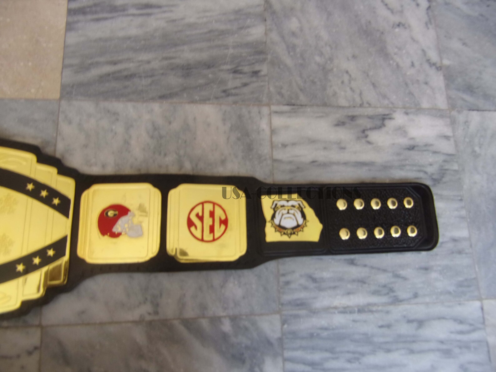 Bull Dogs Wrestling Championship Belt Black Leather Etsy