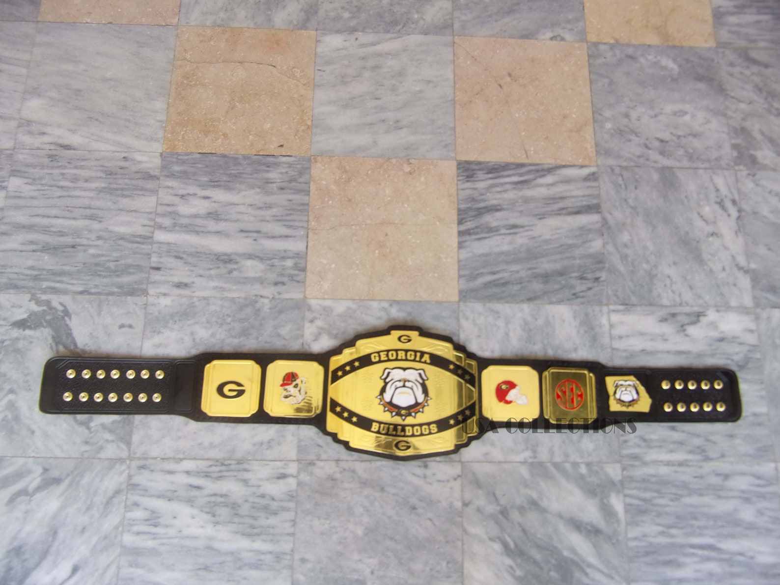Bull Dogs Wrestling Championship Belt Black Leather Etsy