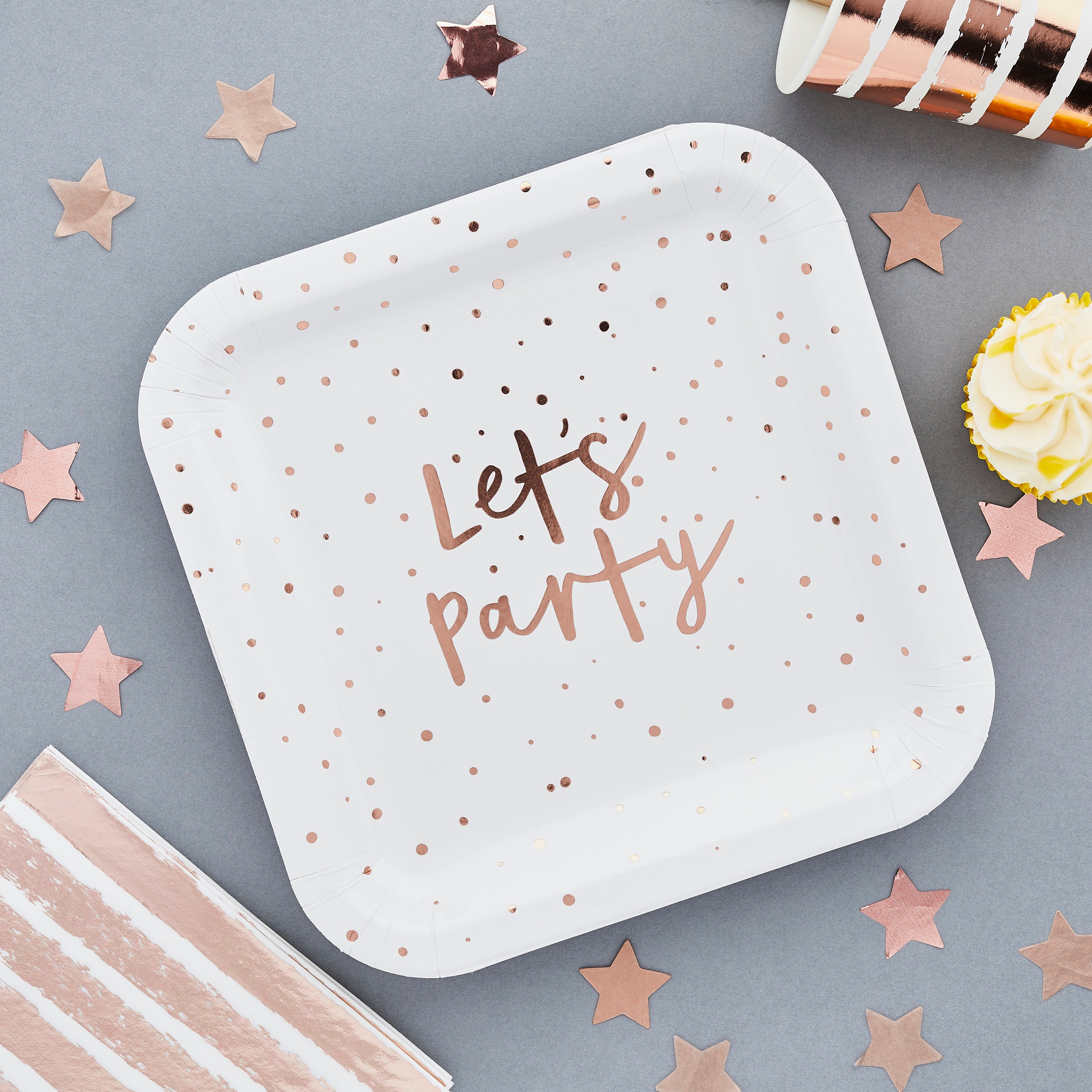 Lets Party Rose Gold Plates Rose Gold Party Plates Rose Gold Etsy UK
