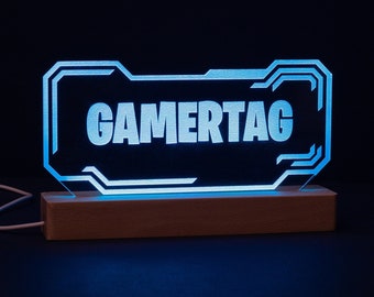 Game Streaming Personalised Name Display - Twitch Streamer - Cybeerpunk Style - Gamer Tag Sign - Gamer Name Display