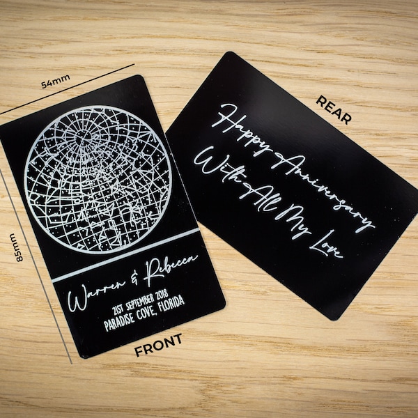 Personalised Star Map Gift Card - Anniversary Gift - Birthday Gift - Gift For Him - Gift for Her