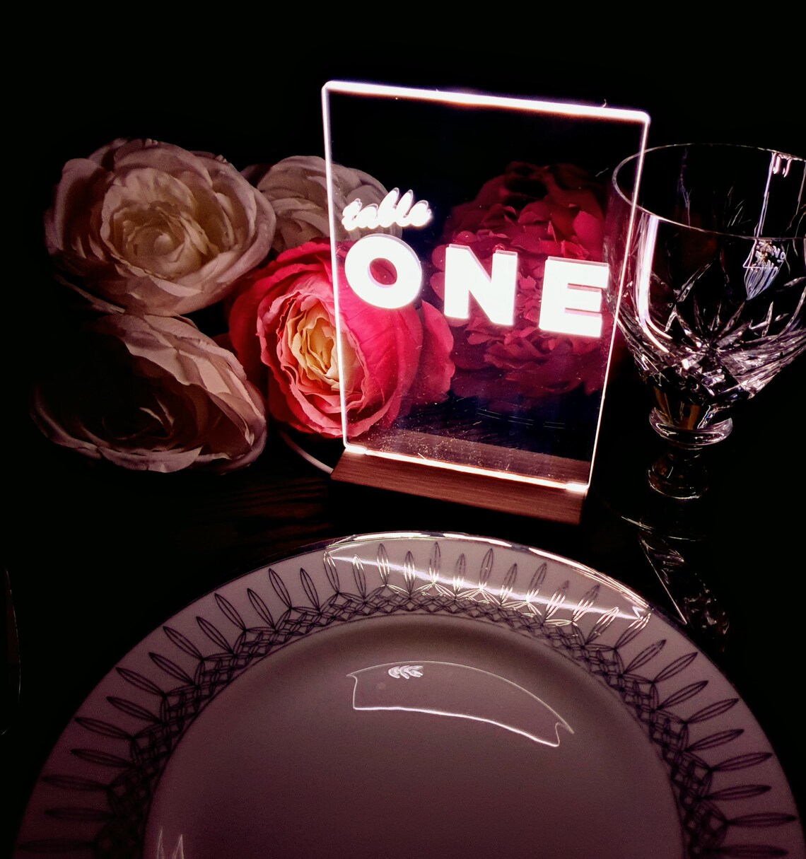 Illuminated Wedding Table Numbers Unique Bespoke Table Etsy