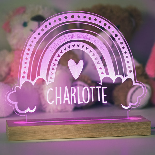 Rainbow Star Night Light - Custom Engraved Name Lamp | Baby Gift | New Baby Gift | Night Light