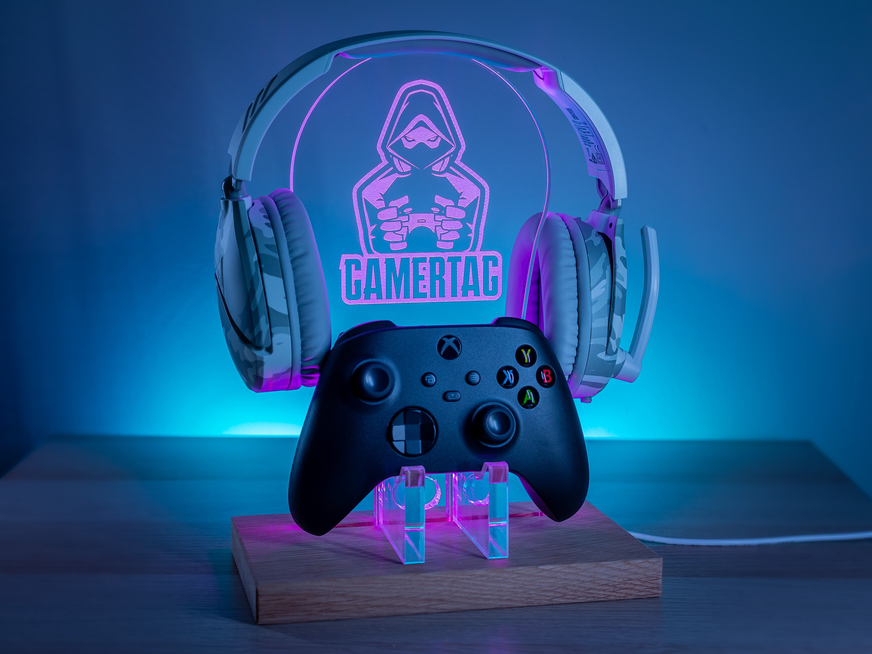 Custom Your NFL Sport Team Buffalo Sabres Est.1970 RGB LED Gaming Headset  Controller Stand in 2023
