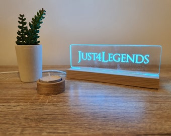 Game Streaming Personalised Name Display - Twitch Streamer - Edge Lit Display - Gamer Tag Sign - Gamer Name Display