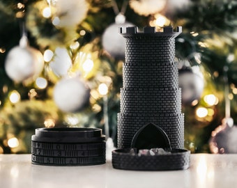 3D Collapsible Dice Tower with Life Counter - .stl file - Digital Download