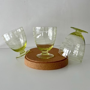 Vintage IKEA Pralin Yellow Footed Dessert Glasses Set, Pia Eldin-lindsten Drinkware