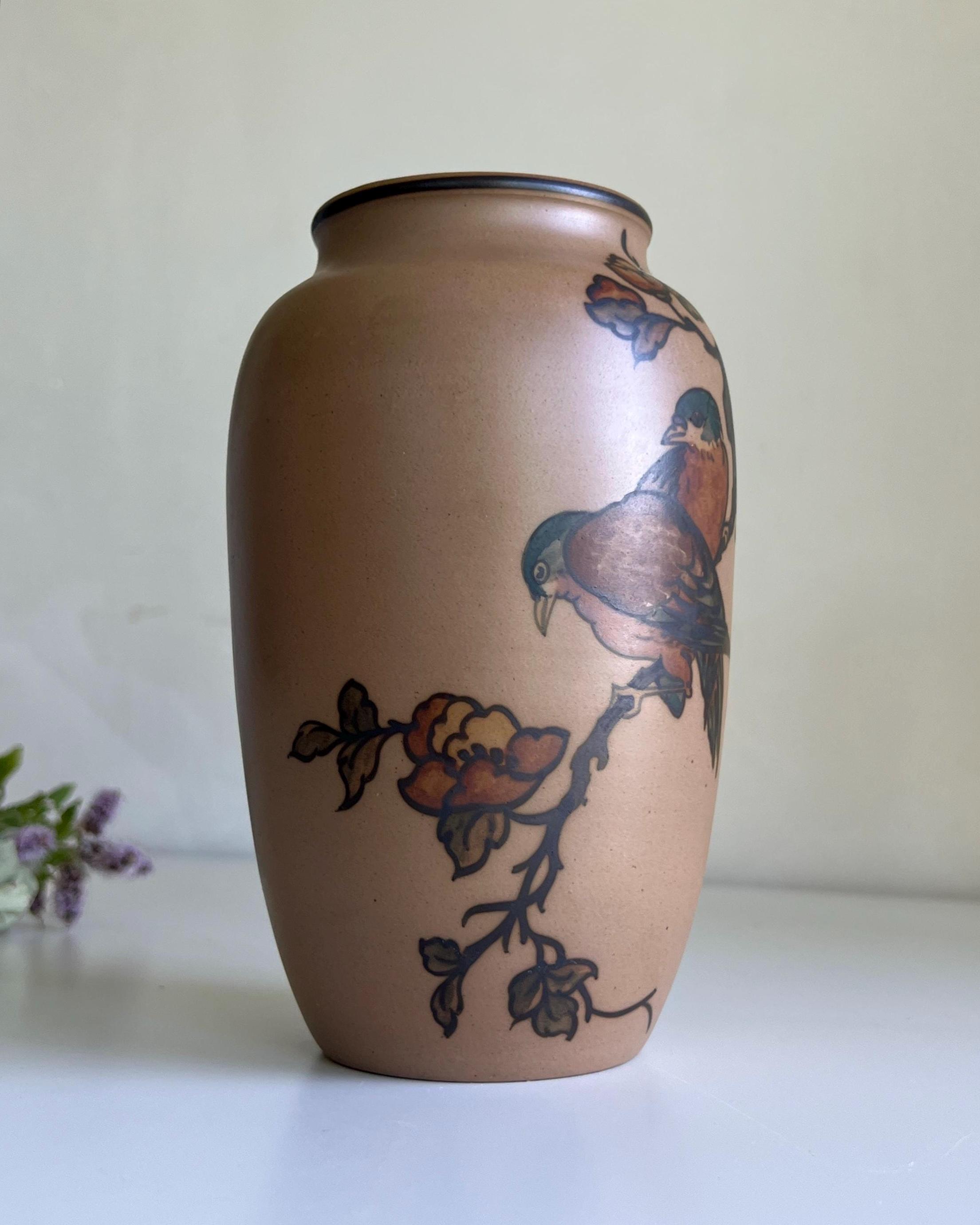 Vintage L. Hjorth Bornholm Vase | 1930s Danish Terracotta Bird