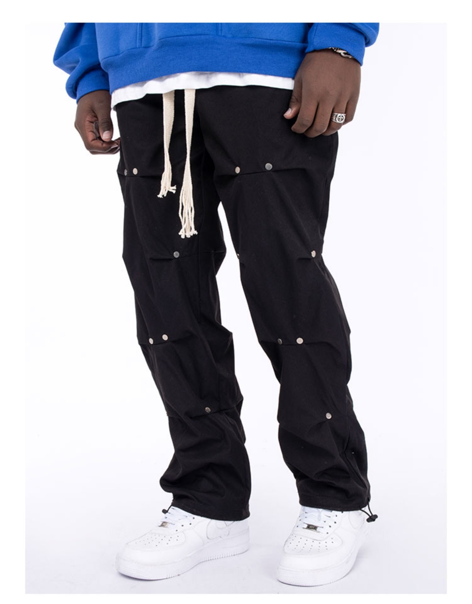 Men Essential Streetwear Stacked Pants Y2k Button Pleated - Etsy