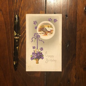 Vintage Happy Birthday Postcard - 1912