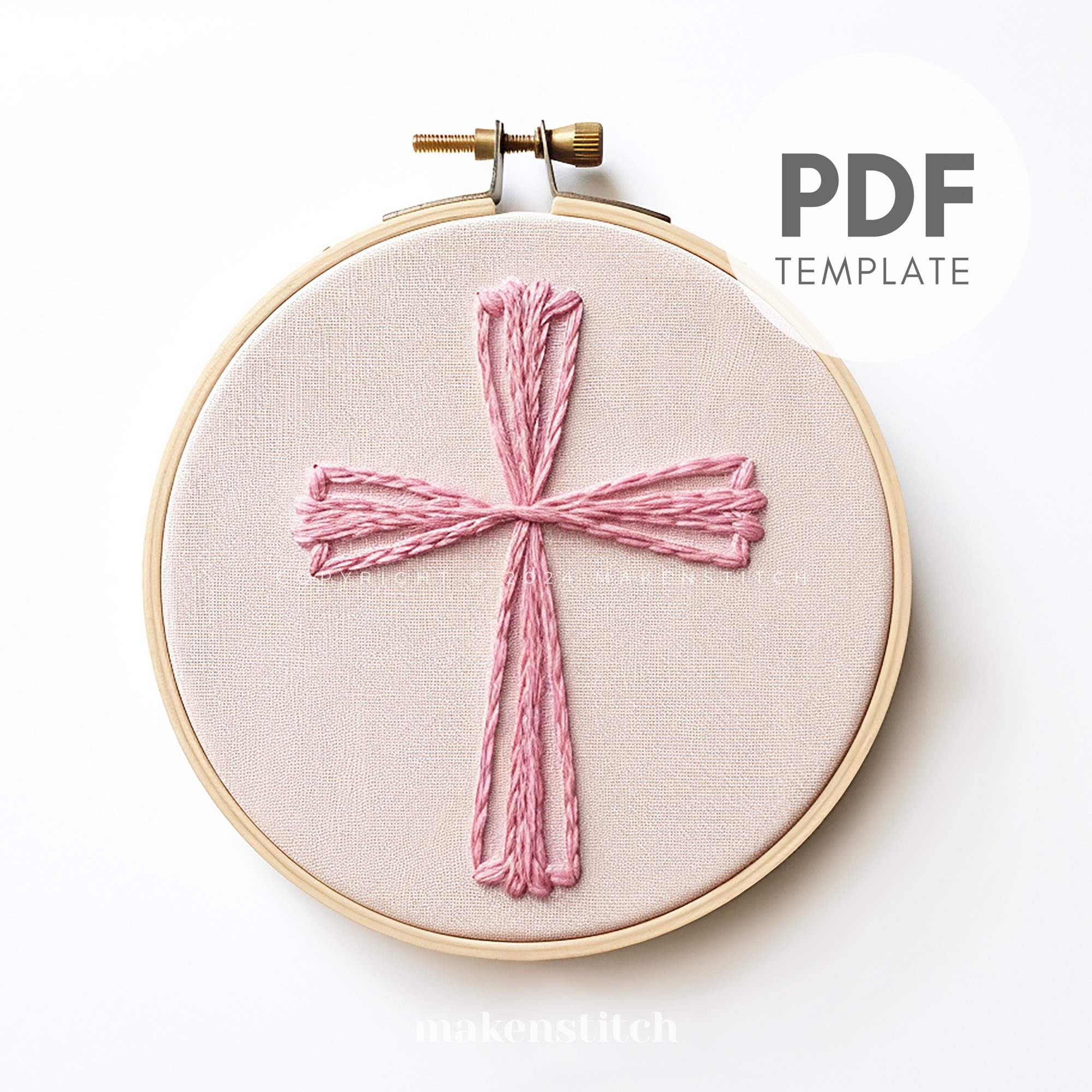 花の十字架の手刺繍パターン：カトリックデザイン（PDF） - Etsy 日本