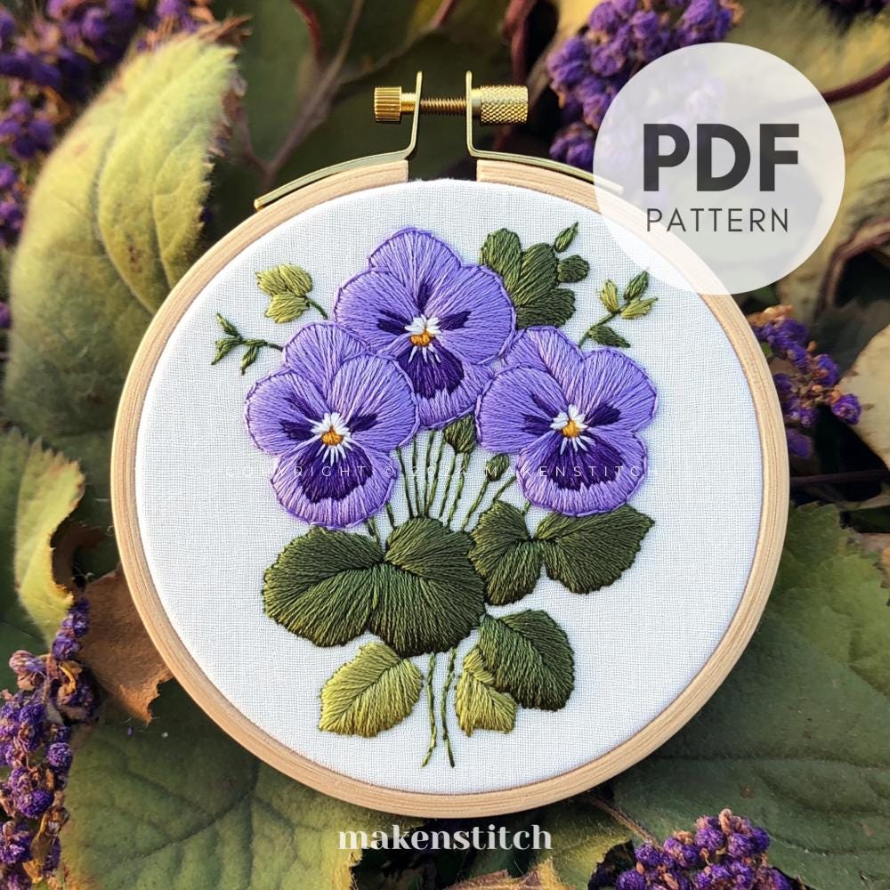 【qiri】ワイルドフラワーズ　エンブロイダリーパンツ　パープル qiri】ワイルドフラワーズエンブロイダリーパンツパープル