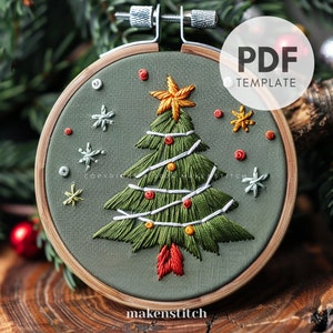 Christmas Tree Hand Embroidery Design, Christmas Tree Pattern, Christmas Hand Embroidery Pattern, Tree Hand Embroidery Design, Tree Pattern
