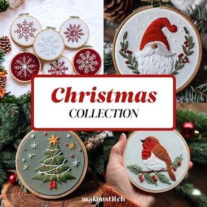 CHRISTMAS BUNDLE, Christmas Hand Embroidery Pattern Collection, Christmas Embroidery Designs, Weihnachten, Noel, Natale Hand Embroidery PDF