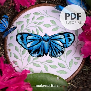 Butterfly Hand Embroidery Pattern, Realistic Butterfly Hand Embroidery Design, Butterfly Design, Hand Embroidery PDF