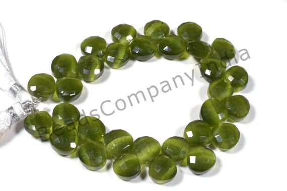 Grey Cat Eye Hydro Quartz Heart Shape Strand 148 Cts BCI#123 10x10 MM Size Grey Cat Eye Hydro Quartz Smooth Heart Shape Beads