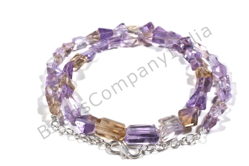 BCI#6334 119 Cts Ametrine Step Cut Nuggets Ametrine Step Cut Nuggets Beads 5x6-13.5x10 MM Ametrine Cut Nuggets Necklace Making Jewelry