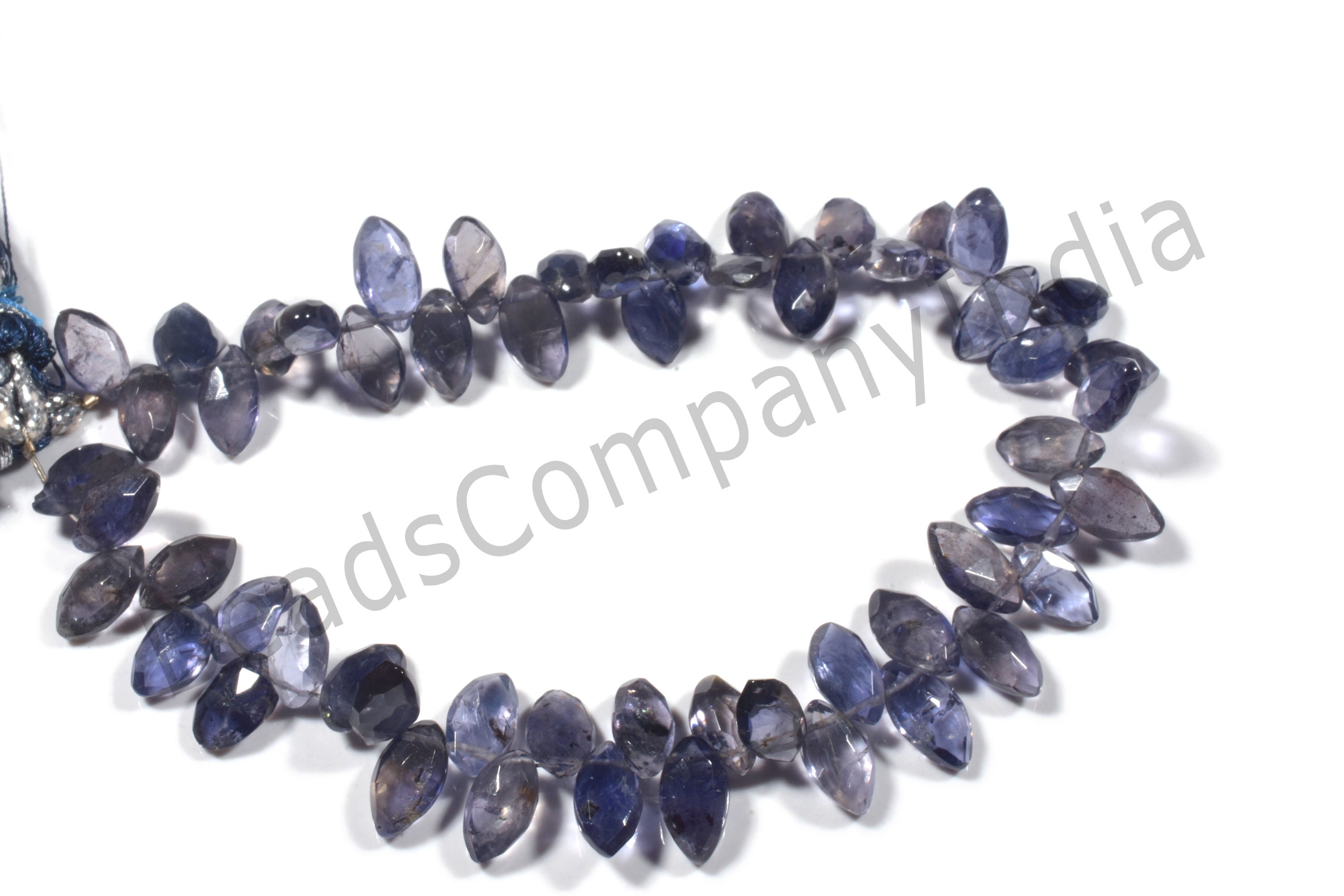 Natural Best Quality Iolite marquise Faceted Gemstone Beads 8 Inch Strand 3 × 6-7 × 16.50 mm