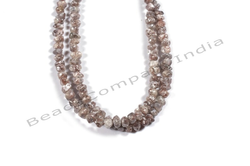 2.5-4 Mm 67.20 Cts 14 Inches Diamond Necklace BCI#1791 AAA Quality Diamond Strand 2 Strands Of LBT Brown Diamond Uncut Beads