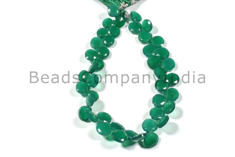 Jewelry Beauty Green Onyx Necklace 7 8 Mm Sku i909 Green Onyx Heart Strand 74 Cts Green Onyx Gemstone Green Onyx Faceted Heart Shape Beads Jewelry Making Beading