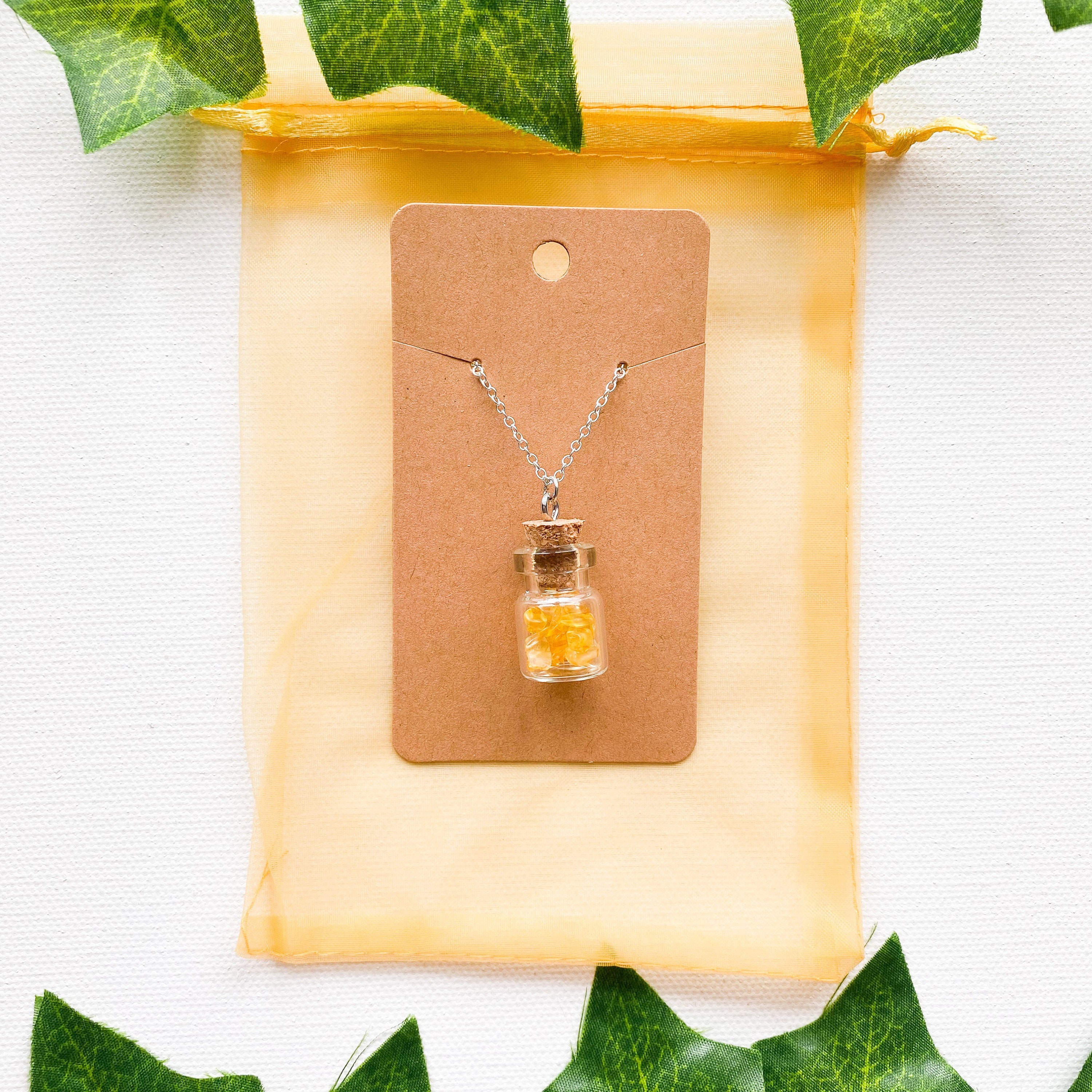 The Prettiest Mini Healing Crystal Jar Necklaces Etsy