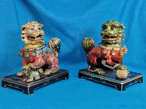 Matched Pair of Chinese Guardian Lions (fu/foo Dogs) Created by