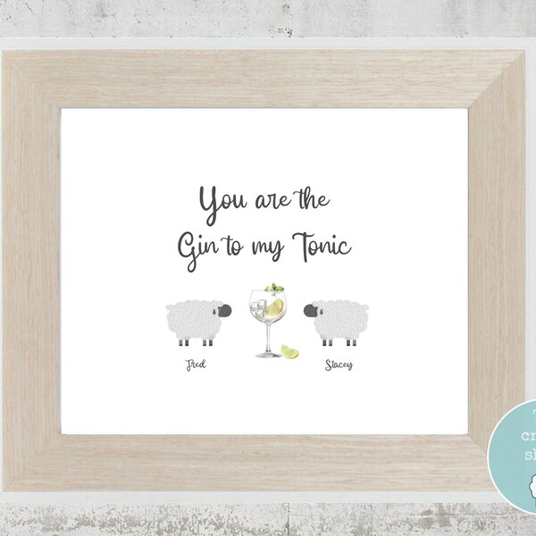 Personalised Gin Print | For Someone special | For the one you love
